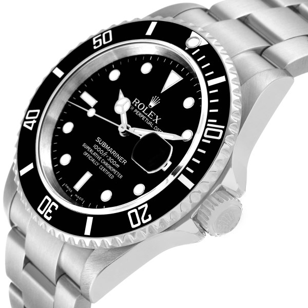 Rolex Submariner Date Black Dial Steel Mens Watch 16610