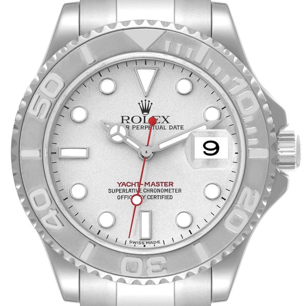Rolex Yachtmaster Steel Platinum Dial Platinum Bezel Mens Watch 16622