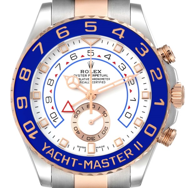 Rolex Yachtmaster II 44mm Steel Rose Gold Mens Watch 116681 Box Card