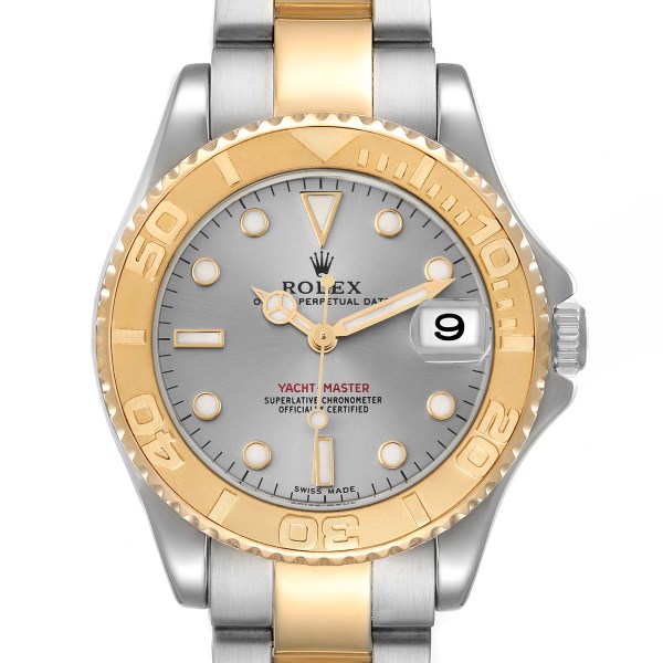 Rolex Yachtmaster Midsize Steel Yellow Gold Mens Watch 168623 Box Service Card