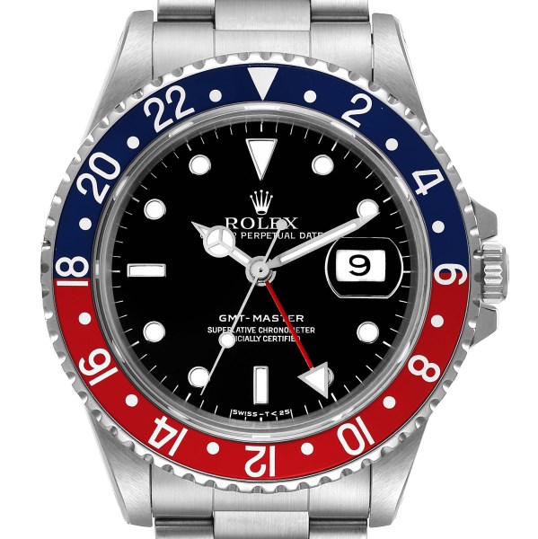 Rolex GMT Master 40mm Blue Red Pepsi Bezel Steel Mens Watch 16700 Box Papers
