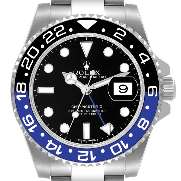 Rolex GMT Master II Batman Blue Black Ceramic Bezel Steel Watch 116710 Box Card