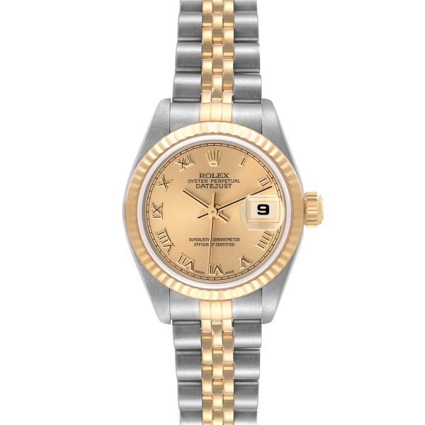 Rolex Datejust Steel Yellow Gold Roman Dial Ladies Watch 79173 Box Papers