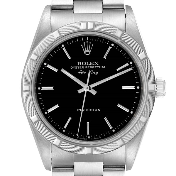 Rolex Air King 34 Black Dial Oyster Bracelet Steel Mens Watch 14010