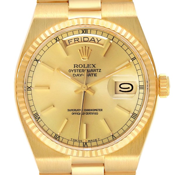 Rolex Oysterquartz President Day-Date Yellow Gold Mens Watch 19018