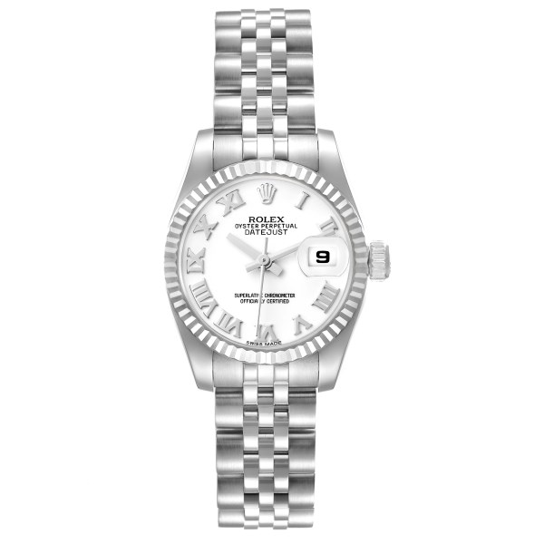 Rolex Datejust Steel White Gold White Roman Dial Ladies Watch 179174