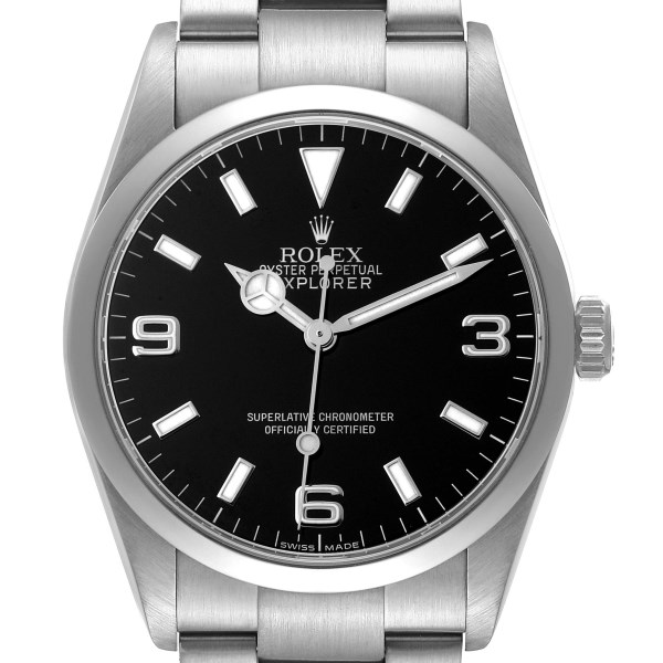 Rolex Explorer I Black Dial Stainless Steel Mens Watch 114270 Box Service Card