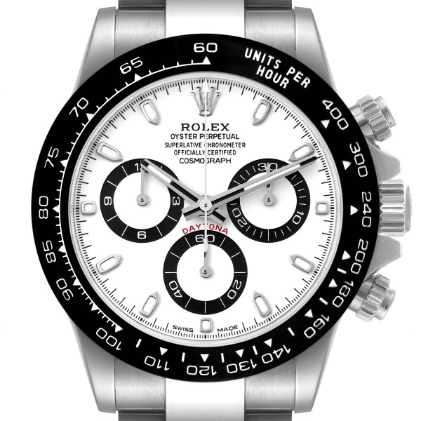 Rolex Daytona Ceramic Bezel White Dial Steel Mens Watch 116500 Box Card