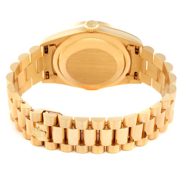 Rolex Day-Date President Yellow Gold Pleiades Diamond Dial Mens Watch 18348
