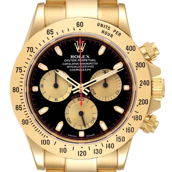 Rolex Cosmograph Daytona Yellow Gold Black Dial Mens Watch 116528 Box Papers Rolex Cosmograph Daytona Yellow Gold Black Dial Mens Watch 116528 Box Papers