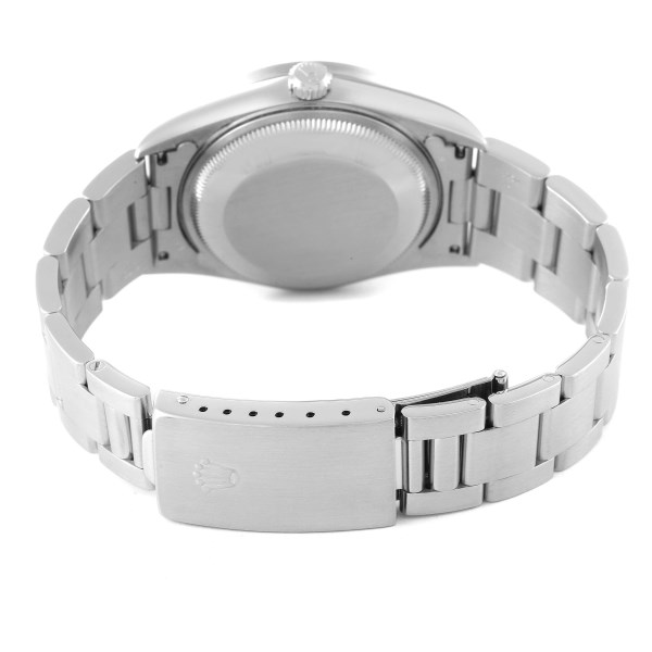 Rolex Date Silver Dial Steel Engine Turned Bezel Mens Watch 15210