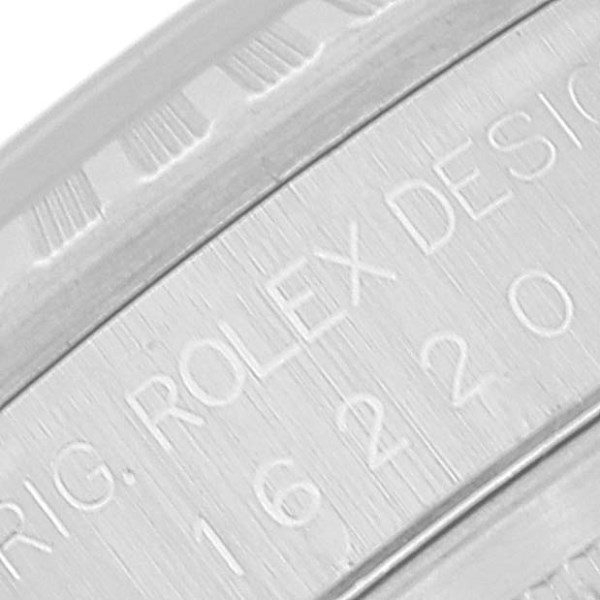 Rolex Datejust Silver Tapestry Dial Engine Turned Bezel Steel Mens Watch 16220