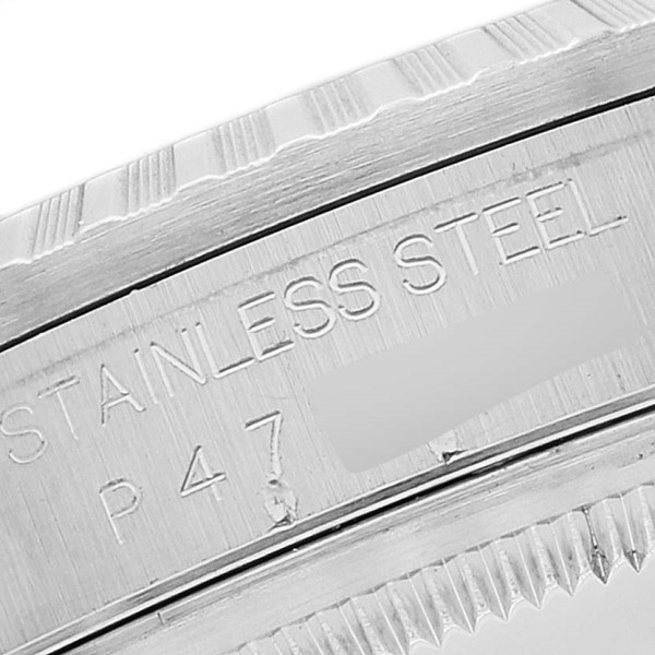 Rolex Datejust Silver Tapestry Dial Engine Turned Bezel Steel Mens Watch 16220