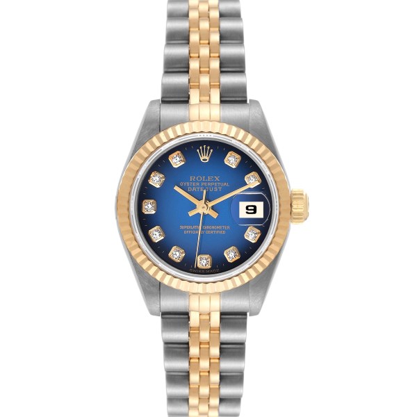 Rolex Datejust Diamond Dial Steel Yellow Gold Ladies Watch 69173