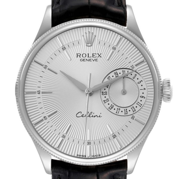 Rolex Cellini Date White Gold Silver Dial Automatic Mens Watch 50519