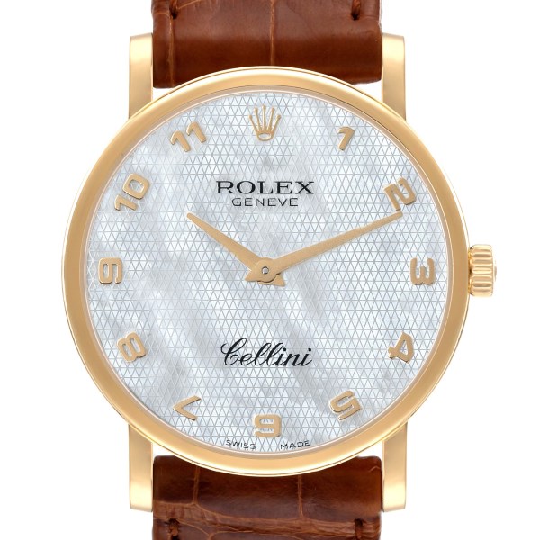Rolex Cellini Classic Yellow Gold Mother of Pearl Dial Mens Watch 5115