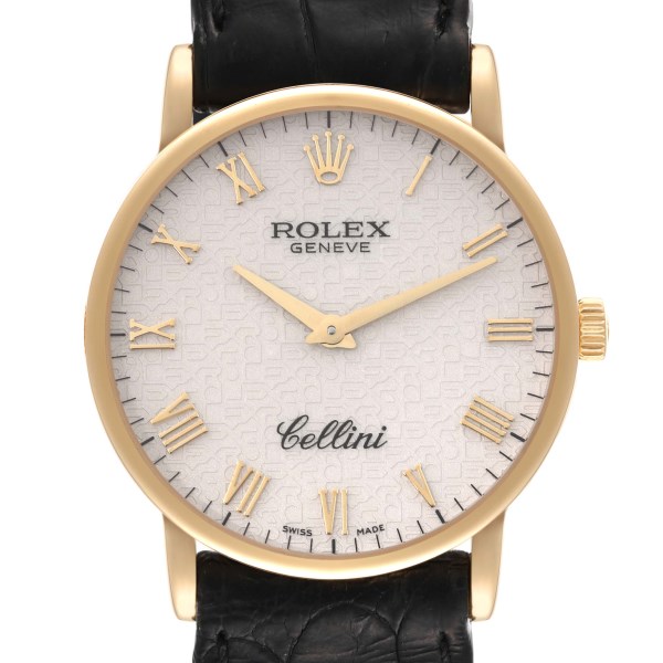 Rolex Cellini Classic Yellow Gold Ivory Anniversary Dial Mens Watch 5115