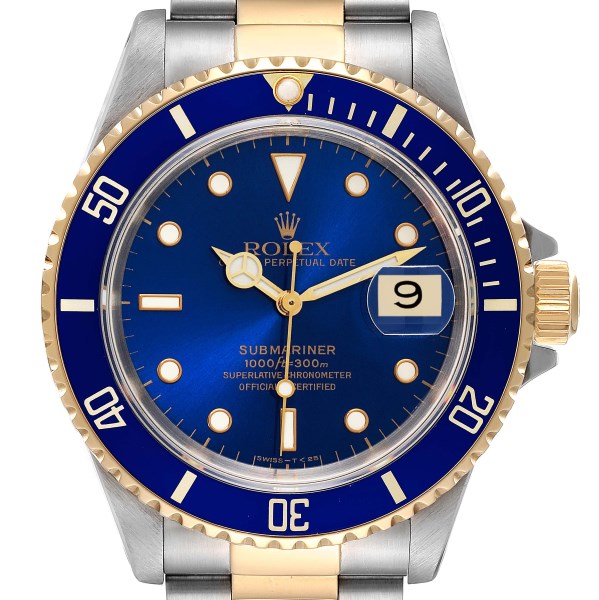 Rolex Submariner Blue Dial Steel Yellow Gold Mens Watch 16613 Box Papers Rolex Submariner Blue Dial Steel Yellow Gold Mens Watch 16613 Box Papers