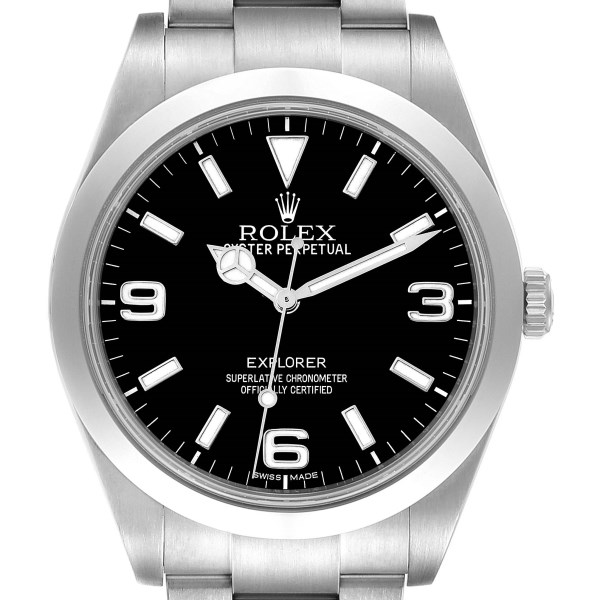 Rolex Explorer I 39mm Luminous Numerals Steel Mens Watch 214270 Box Card