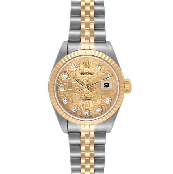 Rolex Datejust Steel Yellow Gold Diamond Anniversary Dial Ladies Watch 79173