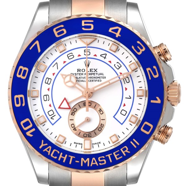 Rolex Yachtmaster II Steel Rose Gold Mens Watch 116681 Box Card