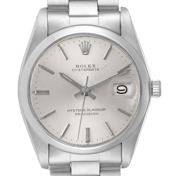 Rolex OysterDate Precision Hysteric Glamour Dial Steel Vintage Mens Watch 6694