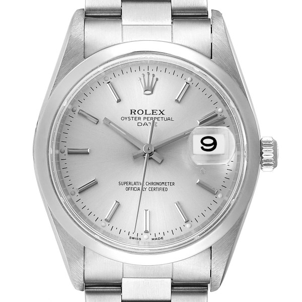 Rolex Date Silver Dial Oyster Bracelet Automatic Mens Watch 15200