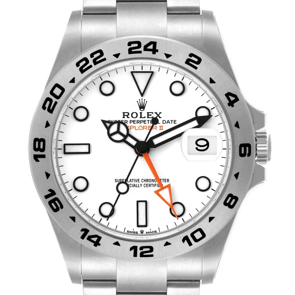 Rolex Explorer II Polar White Dial Orange Hand Steel Mens Watch 226570 Unworn
