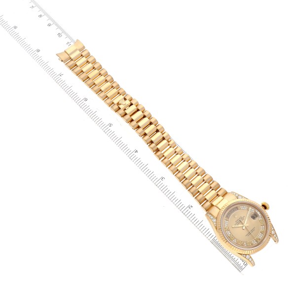 Rolex President Day Date Yellow Gold Myriad Dial Diamond Lugs Mens Watch 118338 Box