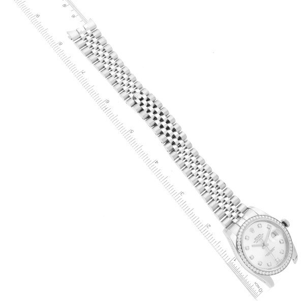 Rolex Datejust 36 Silver Diamond Dial Bezel Unisex Watch 116244