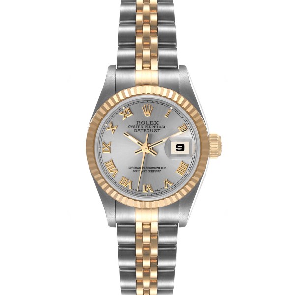 Rolex Datejust Steel Yellow Gold Fluted Bezel Ladies Watch 69173