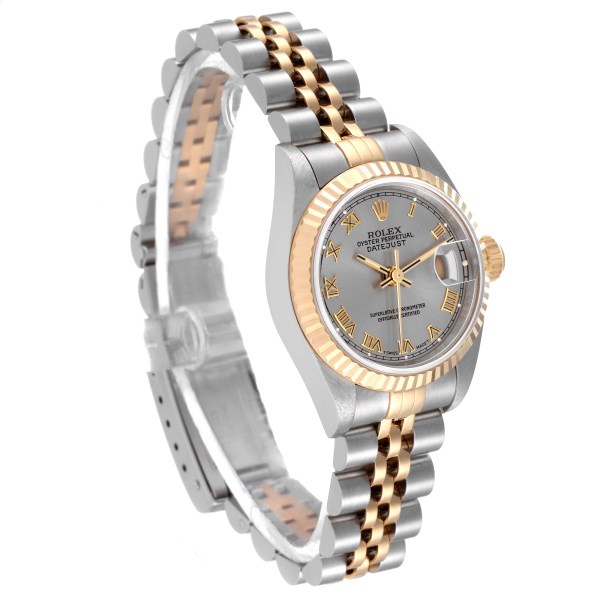 Rolex Datejust Steel Yellow Gold Fluted Bezel Ladies Watch 69173