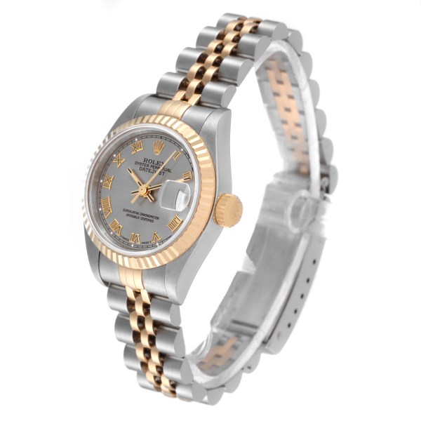 Rolex Datejust Steel Yellow Gold Fluted Bezel Ladies Watch 69173