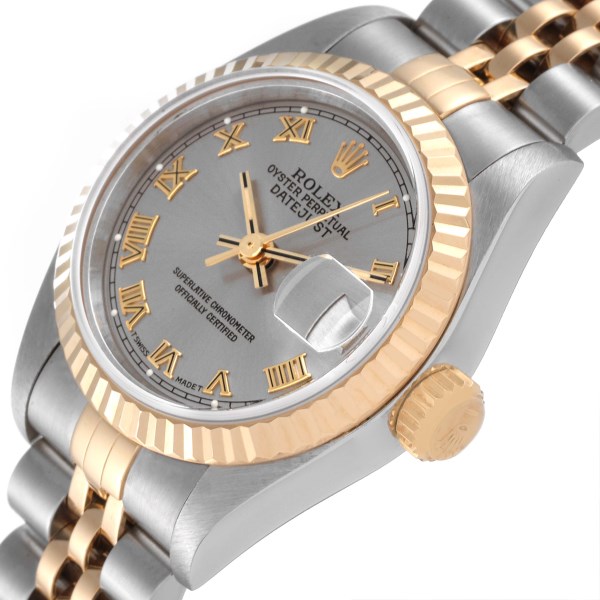 Rolex Datejust Steel Yellow Gold Fluted Bezel Ladies Watch 69173