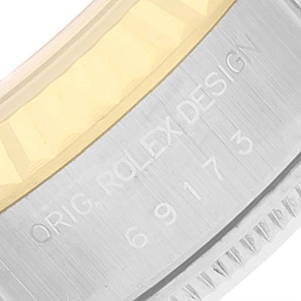 Rolex Datejust Steel Yellow Gold Fluted Bezel Ladies Watch 69173