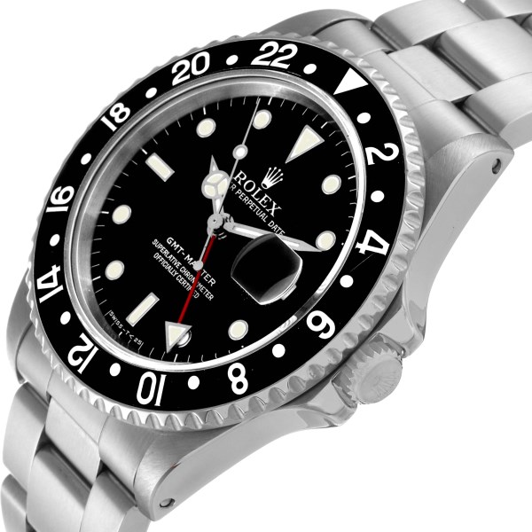 Rolex GMT Master Black Bezel Automatic Steel Mens Watch 16700 Box Papers