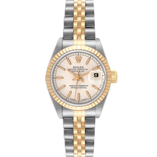 Rolex Datejust Steel Yellow Gold Ivory Anniversary Dial Ladies Watch 69173