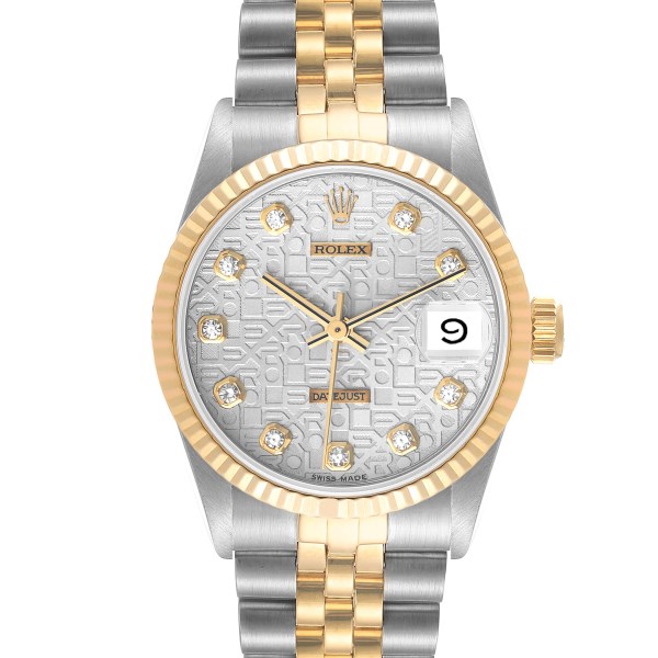 Rolex Datejust Midsize Steel Yellow Gold Diamond Dial Ladies Watch 68273