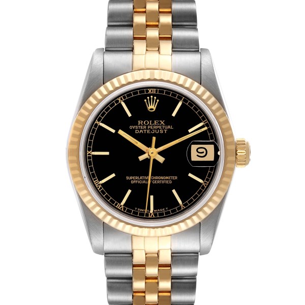Rolex Datejust Midsize Steel Yellow Gold Ladies Watch 68273 Box Papers
