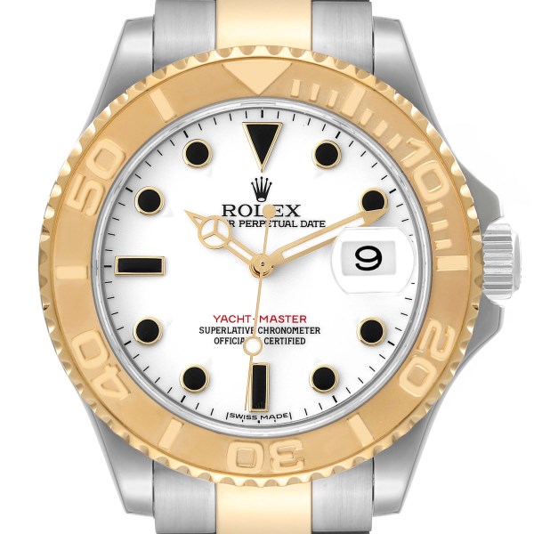 Rolex Yachtmaster White Dial Steel Yellow Gold Mens Watch 16623