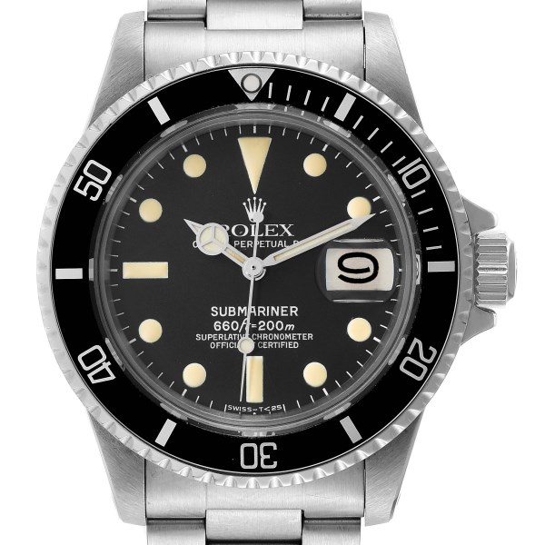 Rolex Submariner Date Steel Black Dial Mens Vintage Watch 1680
