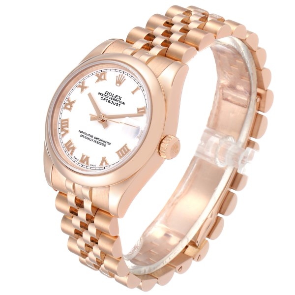 Rolex President Midsize 31 White Dial Rose Gold Ladies Watch 178245