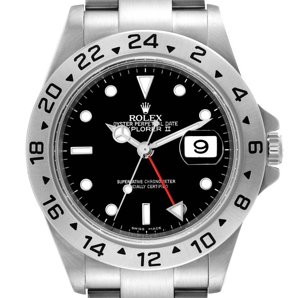 Rolex Explorer II 40mm Black Dial Parachrom Hairspring Mens Watch 16570