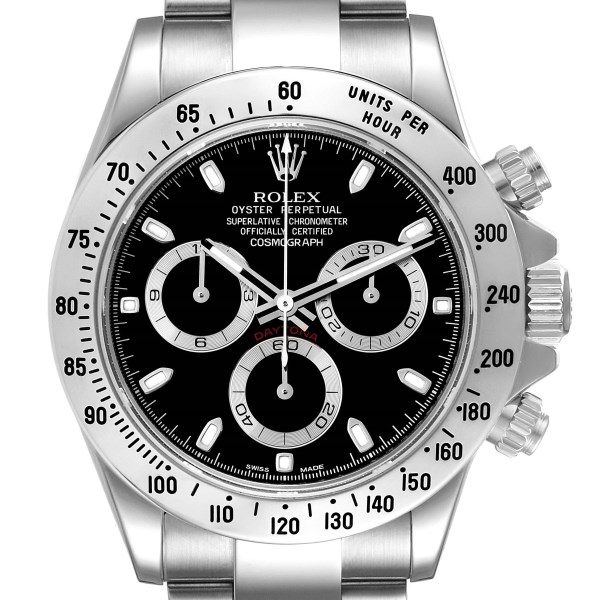 Rolex Daytona Chronograph Black Dial Steel Mens Watch 116520