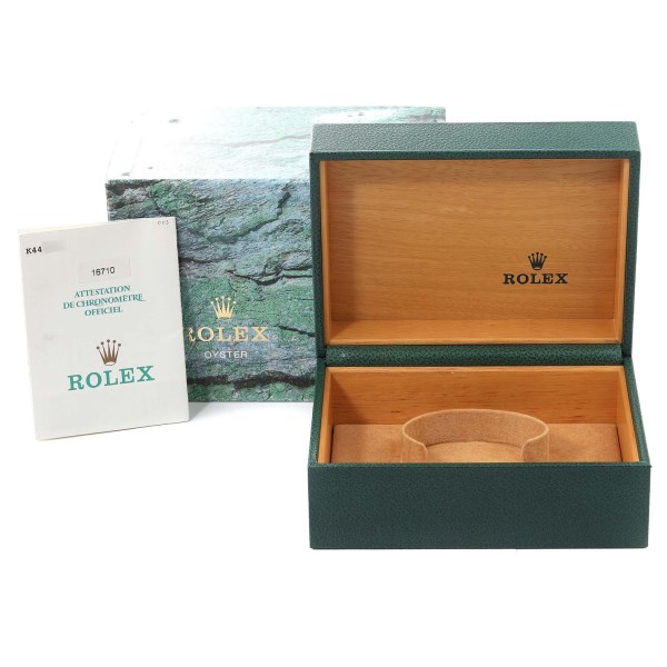 Rolex GMT Master II Black Bezel Steel Mens Watch 16710 Box Papers