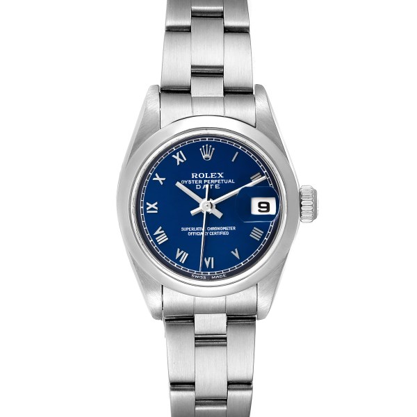 Rolex Date Blue Dial Oyster Bracelet Steel Ladies Watch 79160