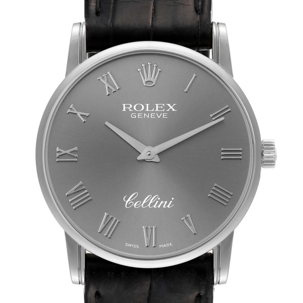 Rolex Cellini Classic Slate Dial White Gold Mens Watch 5116 Papers
