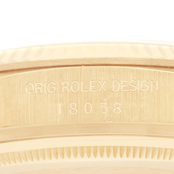 Rolex President Day-Date Yellow Gold Champagne Dial Mens Watch 18038 Box Papers
