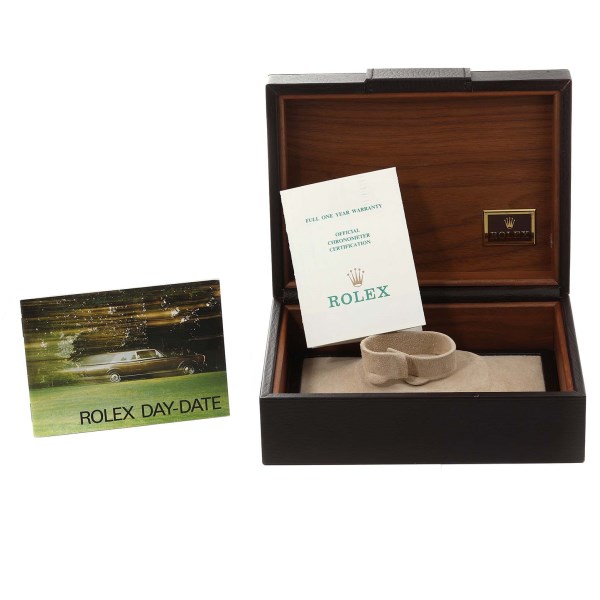 Rolex President Day-Date Yellow Gold Champagne Dial Mens Watch 18038 Box Papers