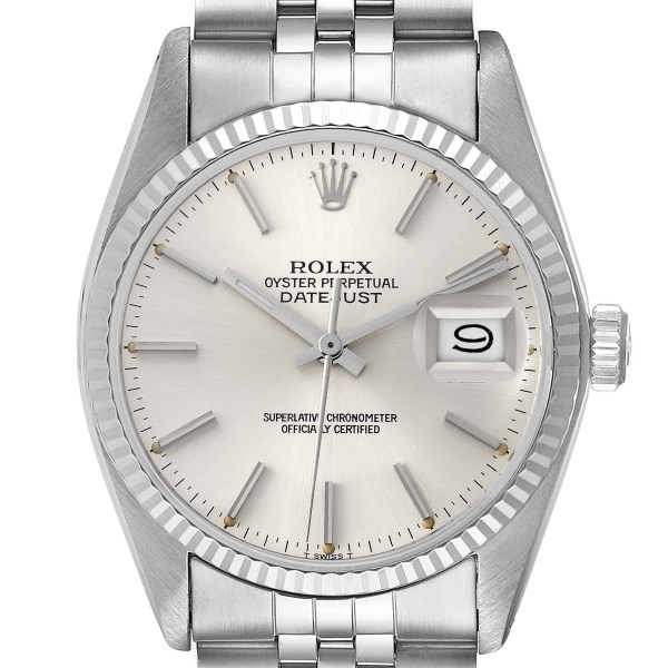 Rolex Datejust Steel White Gold Silver Dial Vintage Mens Watch 16014 Rolex Datejust Steel White Gold Silver Dial Vintage Mens Watch 16014